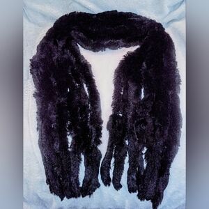 56" Soft Rabbit Fur Fringe Scarf